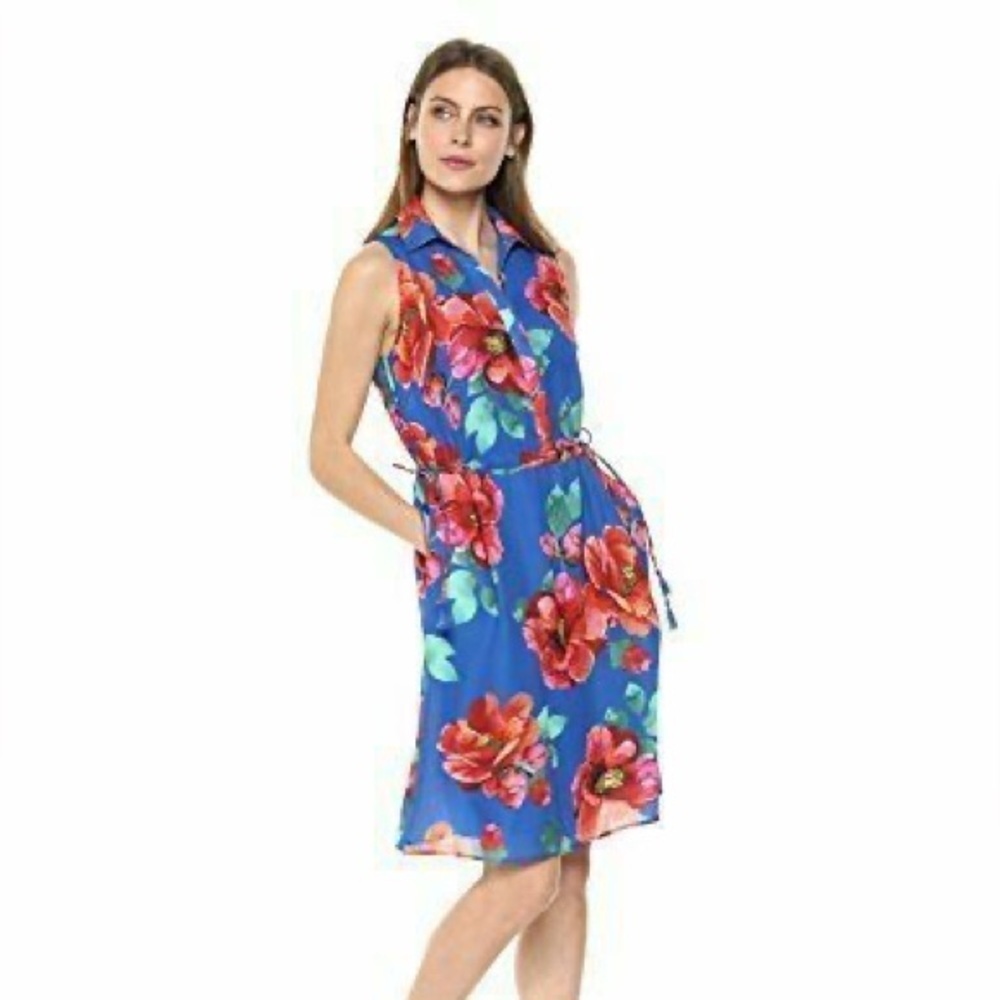 Foxcroft Women's Adessia Hibiscus Floral Dress size 10